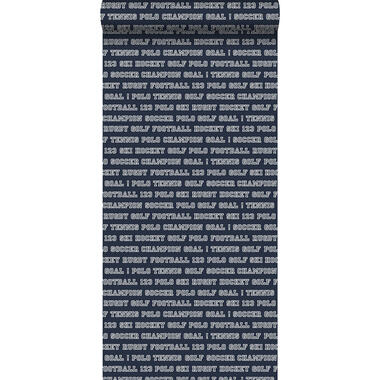 ESTAhome papier peint - textes de sport - bleu foncé - 53 cm x 10.05 m product