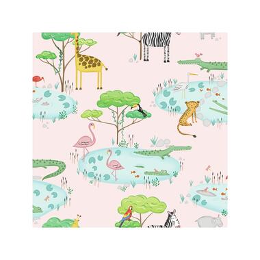 Dutch Wallcoverings - Over The Rainbow- Croco Lake Pink - 0,53x10,05m product