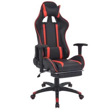 VIDAXL chaise de bureau inclinable avec repose-pied rouge product
