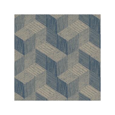 Dutch Wallcoverings - Jungle Fever Freno blauw/goud - Goud x 53cm product