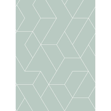 ESTAhome papier peint mural - lignes graphiques - vert grisé clair product