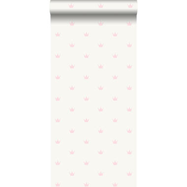 Origin papier peint - petites couronnes - rose et blanc product