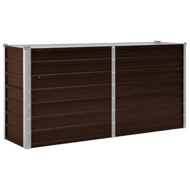 vidaXL Plantenbak verhoogd 160x40x77 cm gegalvaniseerd staal bruin product