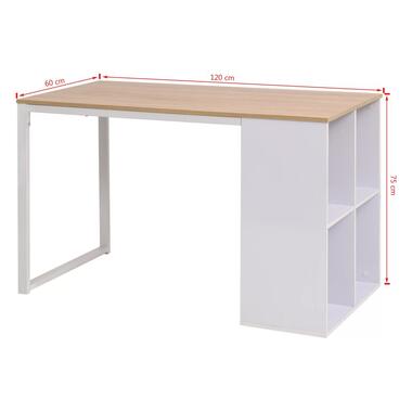 vidaXL Table d'écriture 120x60x75 cm Chêne et blanc product