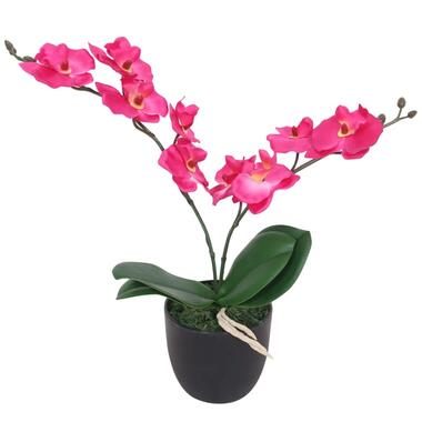 vidaXL Kunst orchidee plant met pot 30 cm rood product