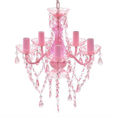 vidaXL Lustre avec 5 ampoules Crystal rose product