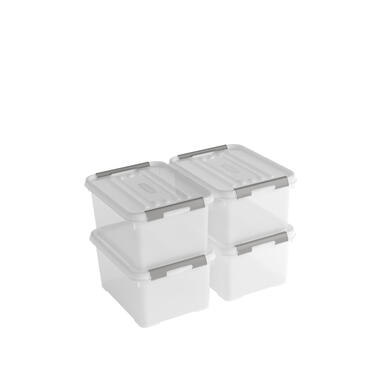 Curver Handy+ Opbergbox - 15L - 4 stuks - Transparant met deksel product