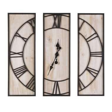 Beliani Horloge murale COATLAN - Bois clair bois de sapin product