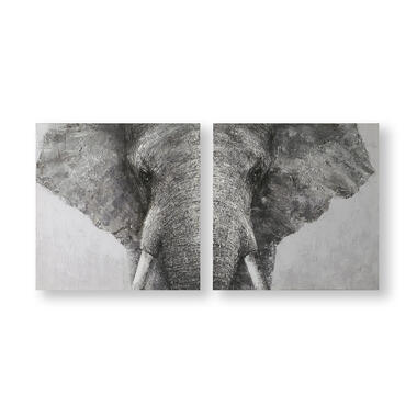 Art for the Home - Canvas Geschilderde details - Majestueuze olifant product