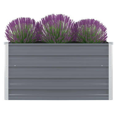 vidaXL Plantenbak verhoogd 100x100x45 cm gegalvaniseerd staal grijs product