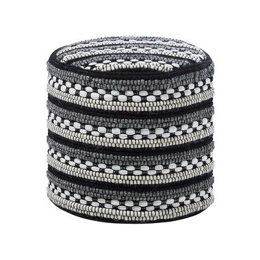 Pouf en laine et coton noir et blanc 41 x 41 cm GUNTUR product