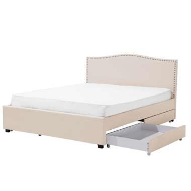 MONTPELLIER - Bed met opbergruimte - Beige - 180 x 200 cm - Polyester product