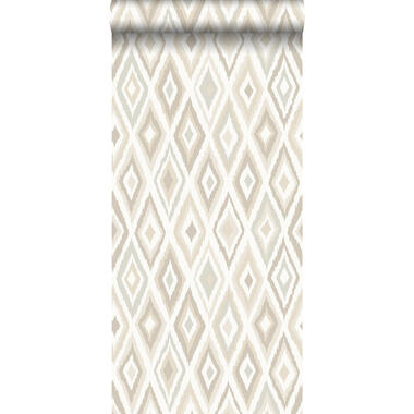 ESTAhome behang - ikat motief - beige - 53 cm x 10,05 m product