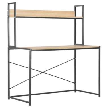 vidaXL Bureau d'ordinateur Noir et chêne 120 x 60 x 138 cm product