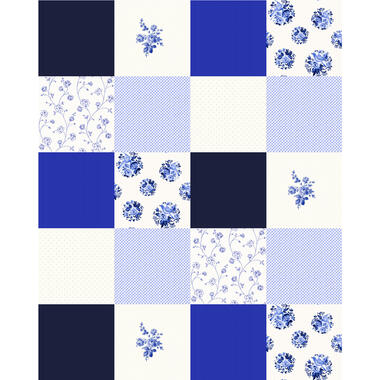 ESTAhome patchwork behangpapier - patchwork - delfts blauw product