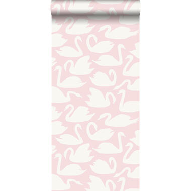 Origin papier peint - cygnes - rose et blanc - 0.53 x 10.05 m product