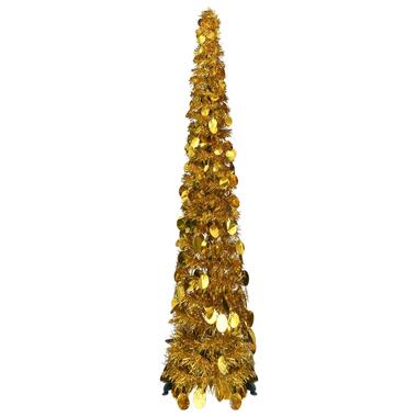 vidaXL Sapin de Noël artificiel escamotable doré 120 cm PET product