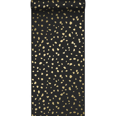 ESTAhome papier peint - imitation terrazzo - noir et or product