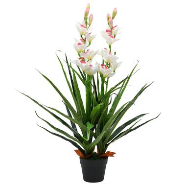 VIDAXL Kunstplant - met pot - cymbidium - orchidee - 100 cm - groen product