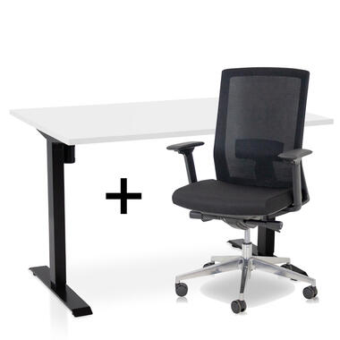 Ensemble MRC EASY - Bureau assis-debout + chaise - 120x80 - blanc product