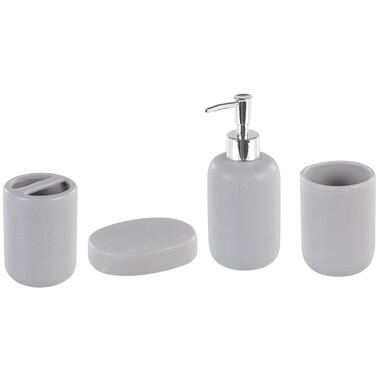Lot de 4 accessoires de salle de bain en céramique grise RENGO product