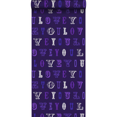 ESTAhome papier peint - love you - citations - violet product