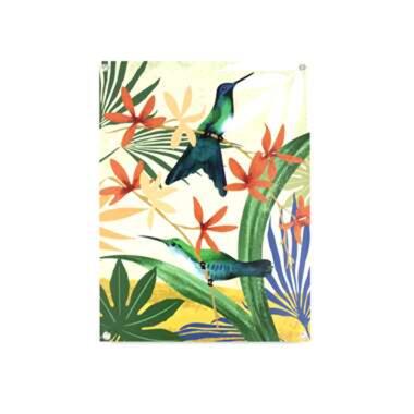 Art pour la maison - Affiche de jardin - Oiseaux tropicaux - 60x80 cm product