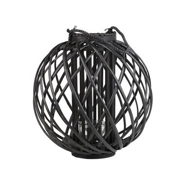 Lanterne-bougie en acier noir 54 cm BALI