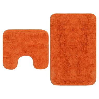 vidaXL Tapis de salle de bain 2 pcs Tissu Orange product