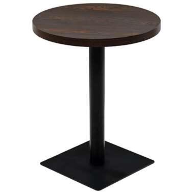 vidaXL Table de bistro MDF et acier Rond 60 x 75 cm Frêne foncé product