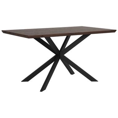 Table 140 x 80 cm bois foncé et noir SPECTRA product