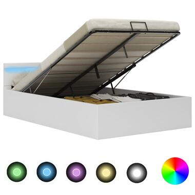 vidaXL Cadre de lit à rangement avec LED blanc similicuir 120x200 cm product