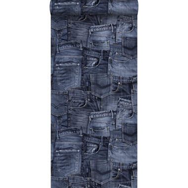 ESTAhome papier peint - tissu de jeans - bleu foncé - 53 cm x 10,05 m product