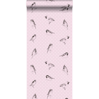 ESTAhome papier peint - oiseaux - rose clair - 53 cm x 10,05 m product