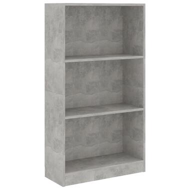vidaXL Boekenkast met 3 schappen 60x24x109 cm bewerkt hout betongrijs product