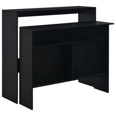 vidaXL Table de bar avec 2 dessus de table Noir 130 x 40 x 120 cm product