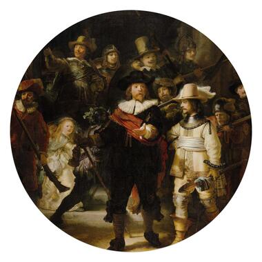 Glasschilderij Rembrandt van Rijn Ø 70 cm Bruin Glas product