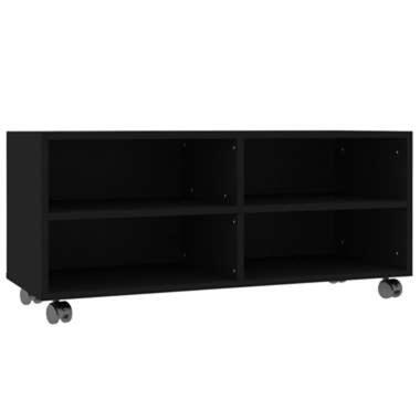 vidaXL Tv-meubel met wieltjes 90x35x35 cm bewerkt hout zwart product