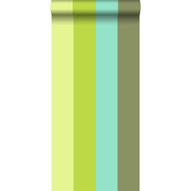 ESTAhome behang - strepen - turquoise en limegroen - 53 cm x 10,05 m product