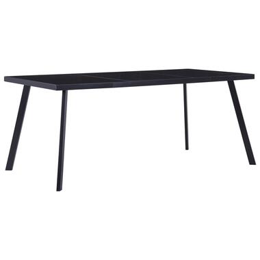 vidaXL Table de salle à manger Noir 160x80x75 cm Verre trempé product