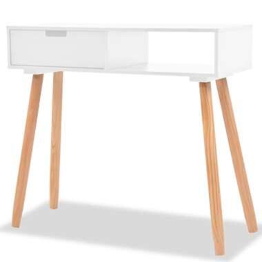 vidaXL Table console Bois de pin massif 80 x 30 x 72 cm Blanc product