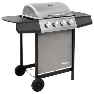 vidaXL Gasbarbecue met 4 branders zwart en zilverkleurig product