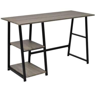 vidaXL Bureau avec 2 étagères Gris et chêne product