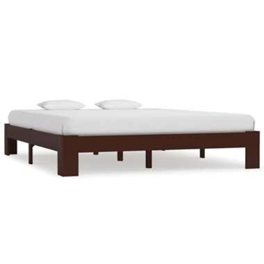 VIDAXL Bedframe massief grenenhout donkerbruin 160x200 cm product