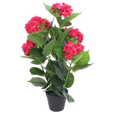vidaXL Kunst hortensia plant met pot 60 cm rood product