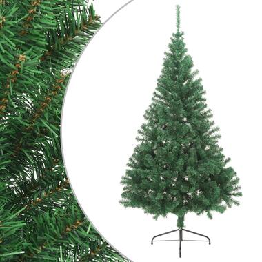 vidaXL Kunstkerstboom met standaard half 210 cm PVC groen product