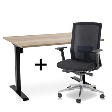 Ensemble MRC EASY - Bureau assis-debout + chaise - 140x80 - chêne robuste product