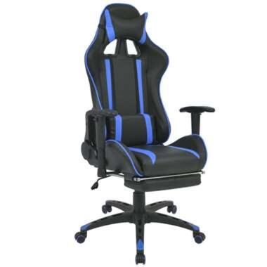 VIDAXL chaise de bureau inclinable avec repose-pied bleu product