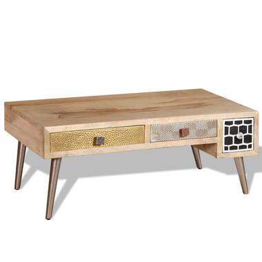 vidaXL Table basse avec tiroirs Bois de manguier massif 105x55x41 cm product