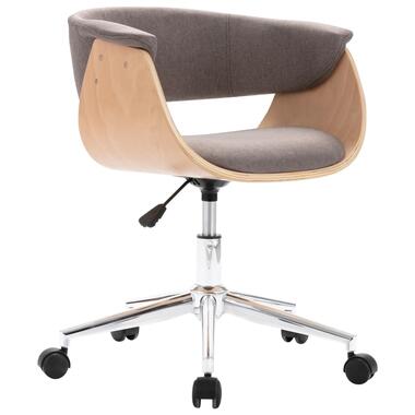 VIDAXL Kantoorstoel - draaibaar - gebogen hout en stof - taupe product